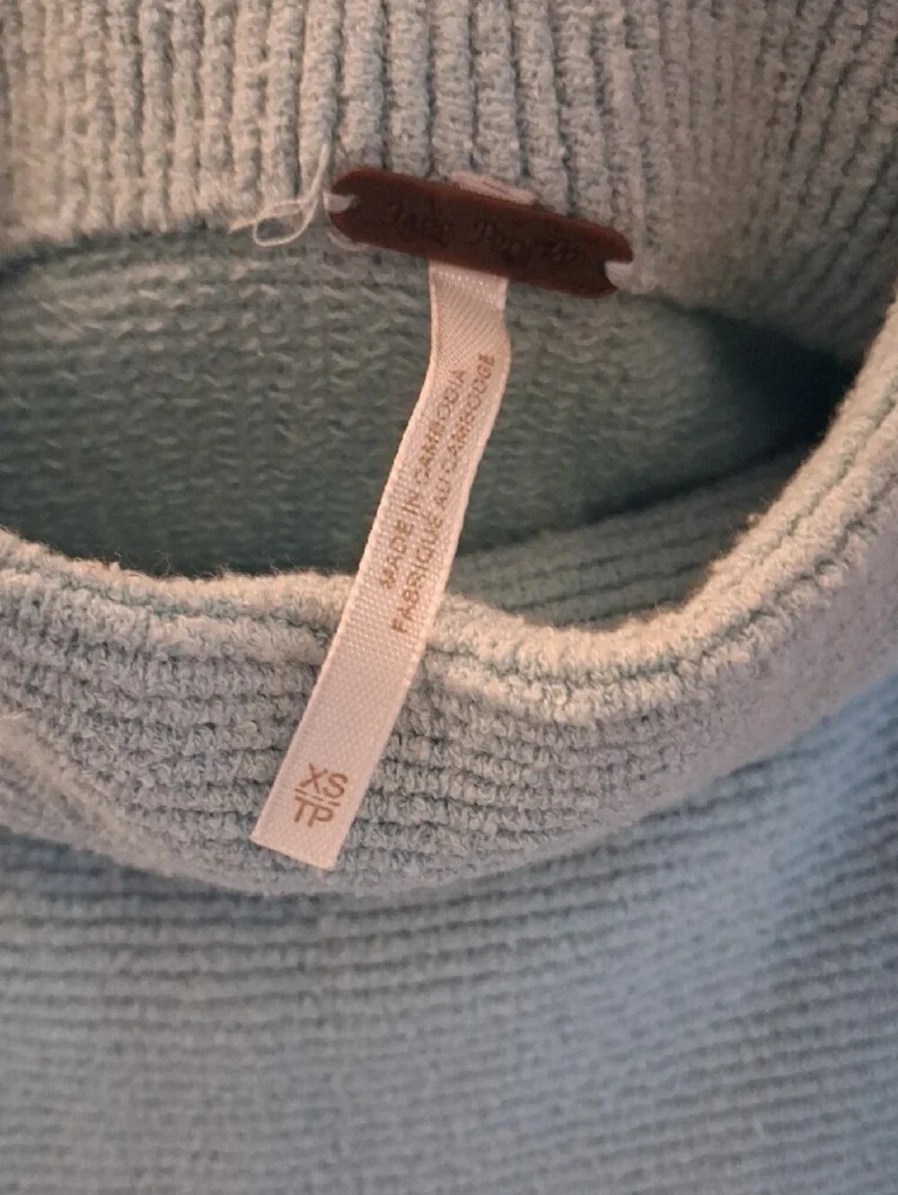 Free People Pale Blue Ribbed Ottoman Turtleneck Sweater Tunic Mini Dress